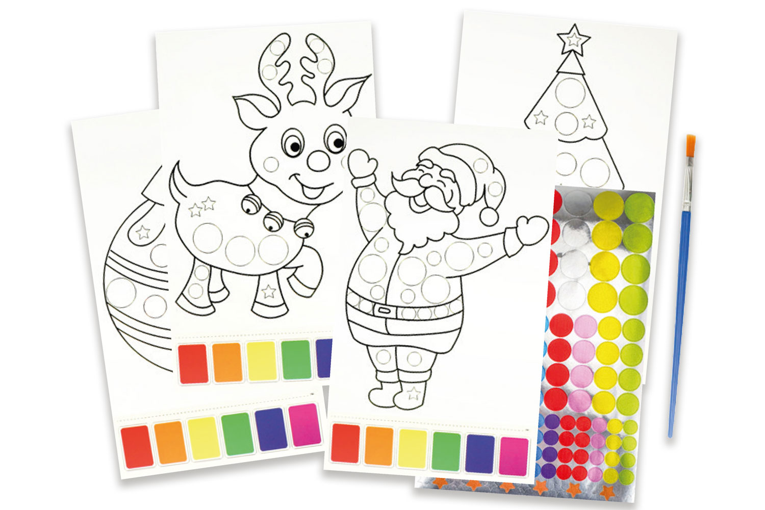 Livre magique à colorier pinceau à l'eau thème Noël reutilisable