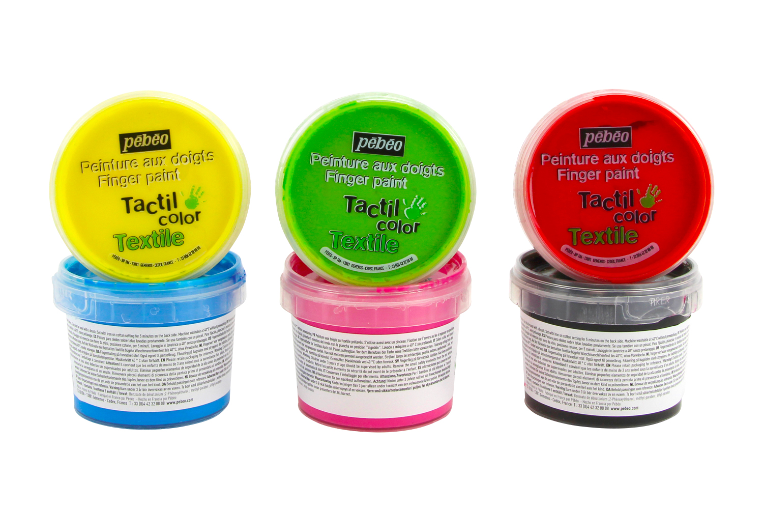 SES Creative® Peinture à doigt enfant Eco, 4 pots