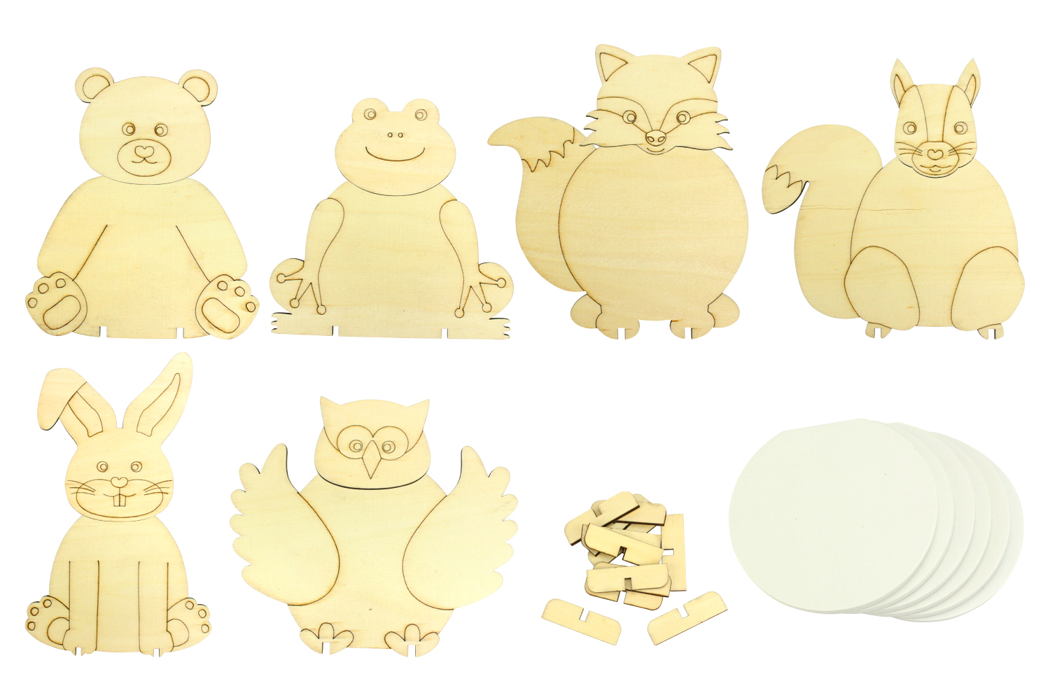 Animaux Pense Bete En Bois Set De 6 Animaux En Bois A Decorer 10 Doigts