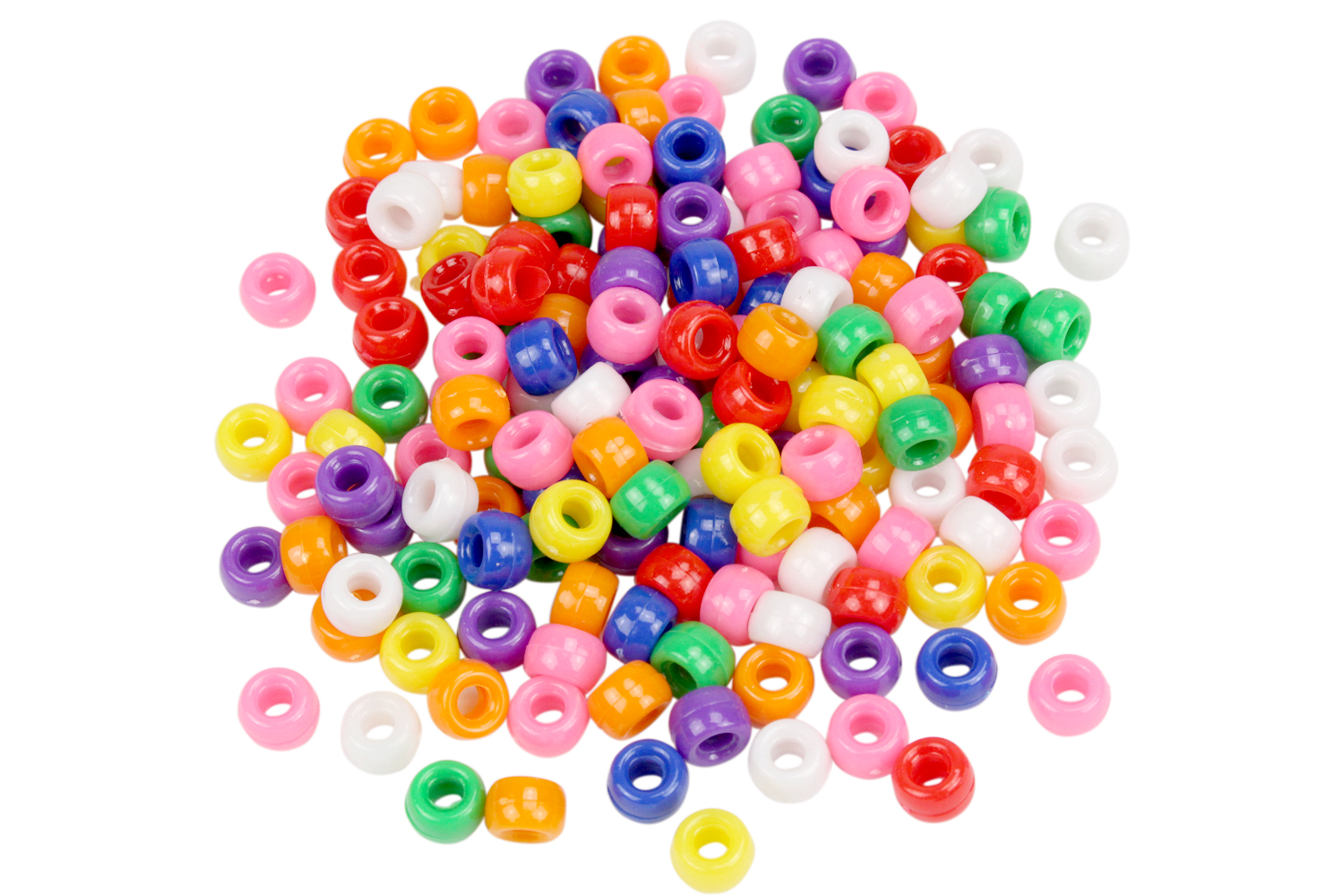 Grosses perles opaques à gros trou - 160 perles - Perles Plastique - 10  Doigts