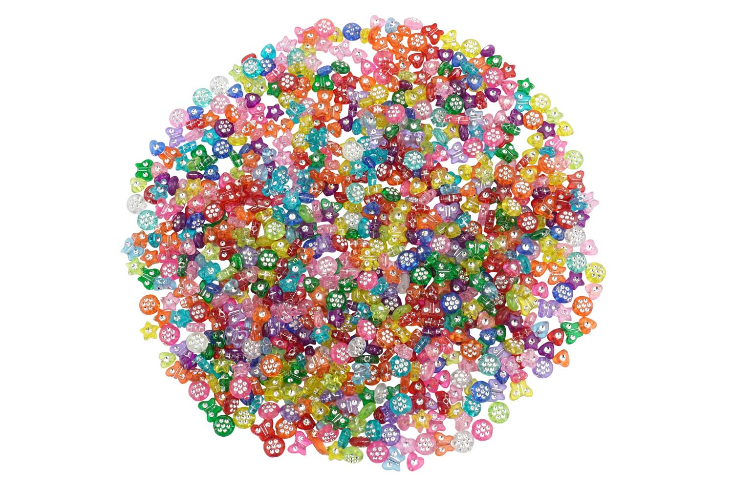 1kg Perles de fantaisie en plastique pour bijoux et accessoires, couleurs  et formes assorties | Piccolino