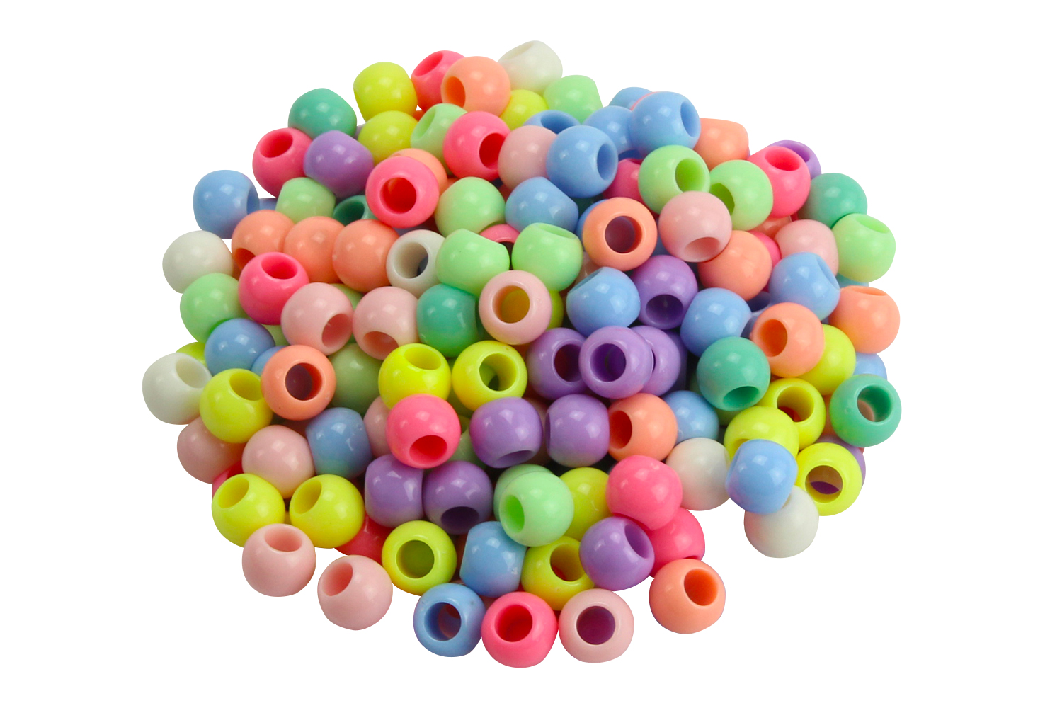 Perles en plastique pastel - 300 perles - Perles Couleurs Opaques - 10  Doigts