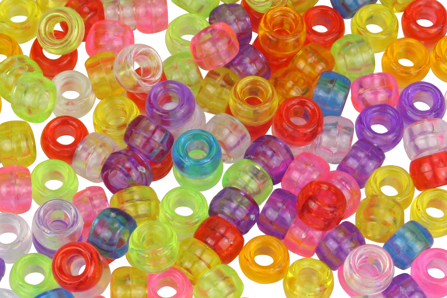 Perles translucides rondes à gros trou - 160 perles - Perles Plastique - 10  Doigts