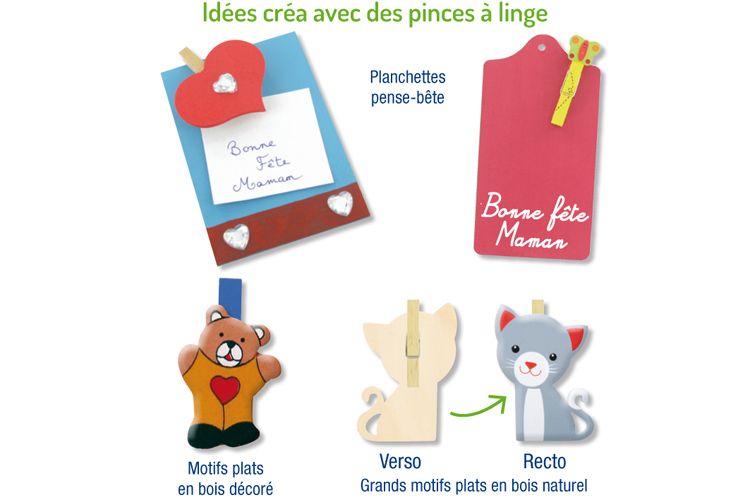 10 pièces - Assorti Modes Noël Dessin Animé En Bois Clips Coloré Pinces À  Linge Avec Ficelle Pour Décoration, Mode en ligne