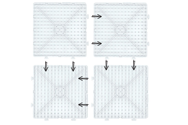 Plaque carrée pour perles à repasser XL - Perles à repasser 1 cm - 10 Doigts