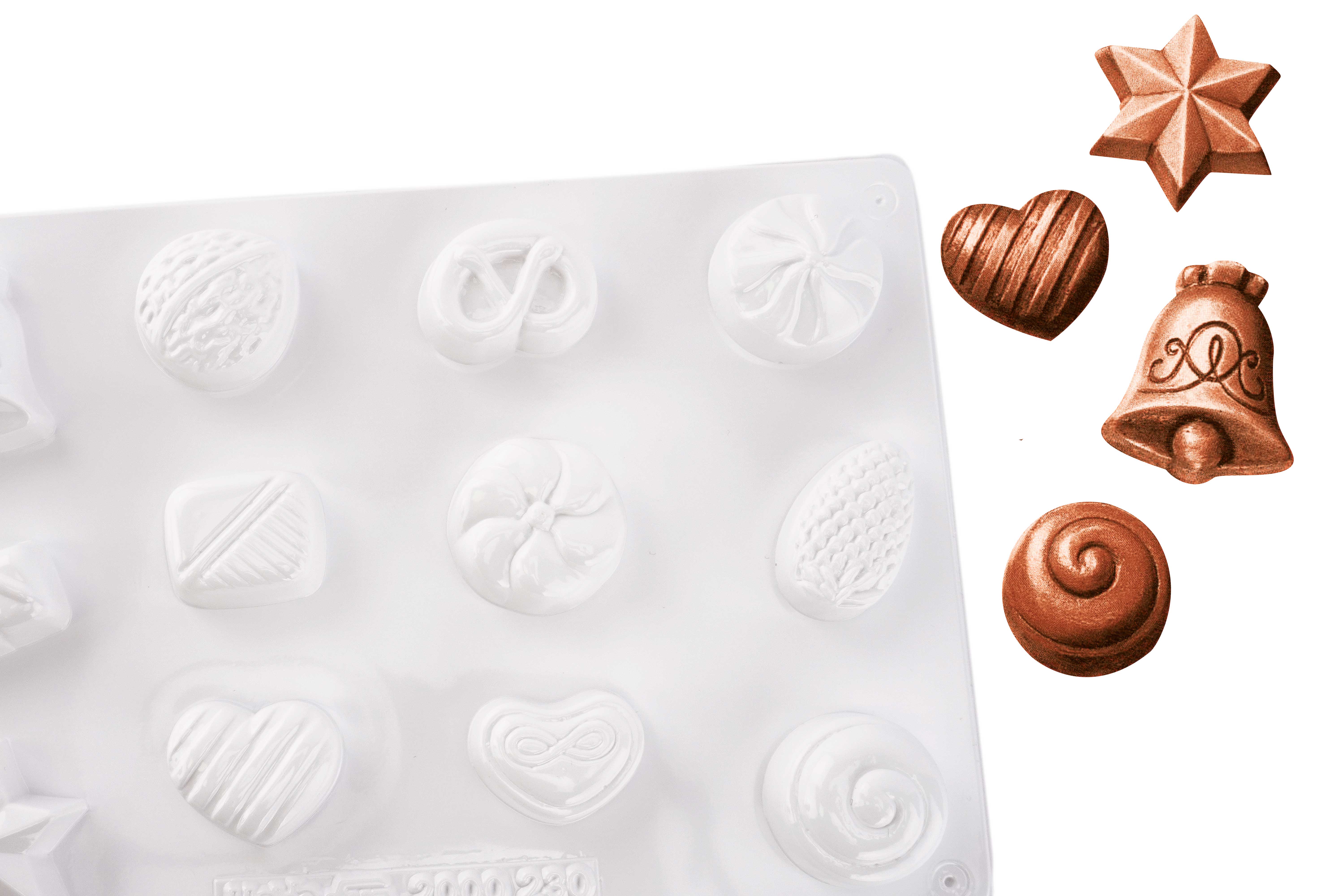 Moule chocolats - 12 motifs - Moules - 10 Doigts