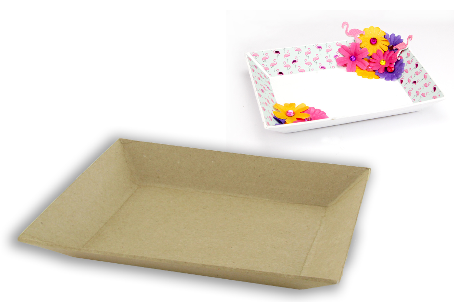 Plateau en papier mâché - 22 x 17 cm - Plateaux en carton - 10 Doigts