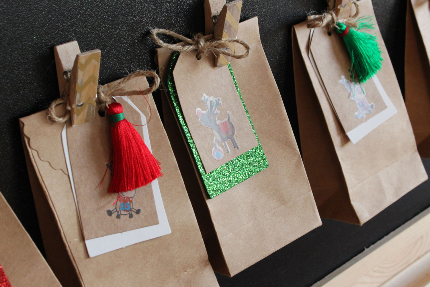 Calendrier de l'Avent DIY - sacs cadeaux