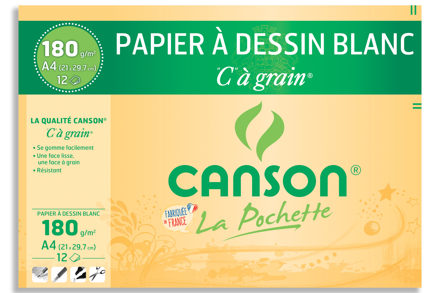 Grand rouleau de papier Blanc pour dessin - Fresques en papier - 10 Doigts