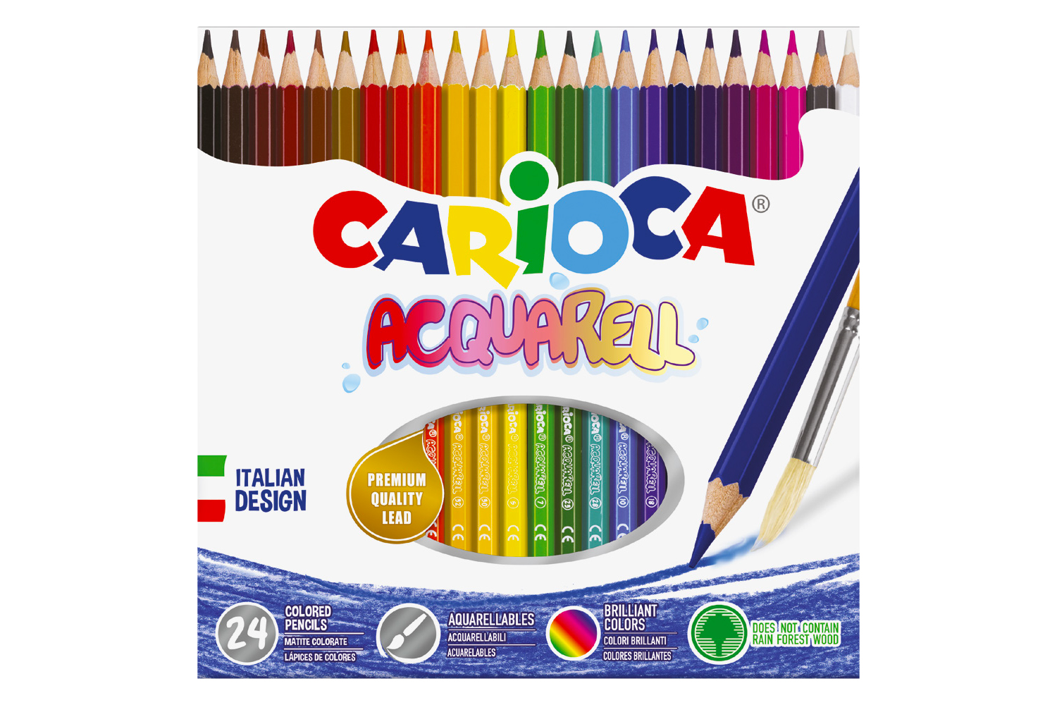 Crayons de couleur aquarellables Carioca - Crayons aquarelles - 10 Doigts