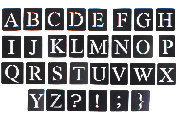 HBM-SCHABLONENSHOP Alphabet Grande Impression Lettres 5 cm de Haut 2 pochoirs 