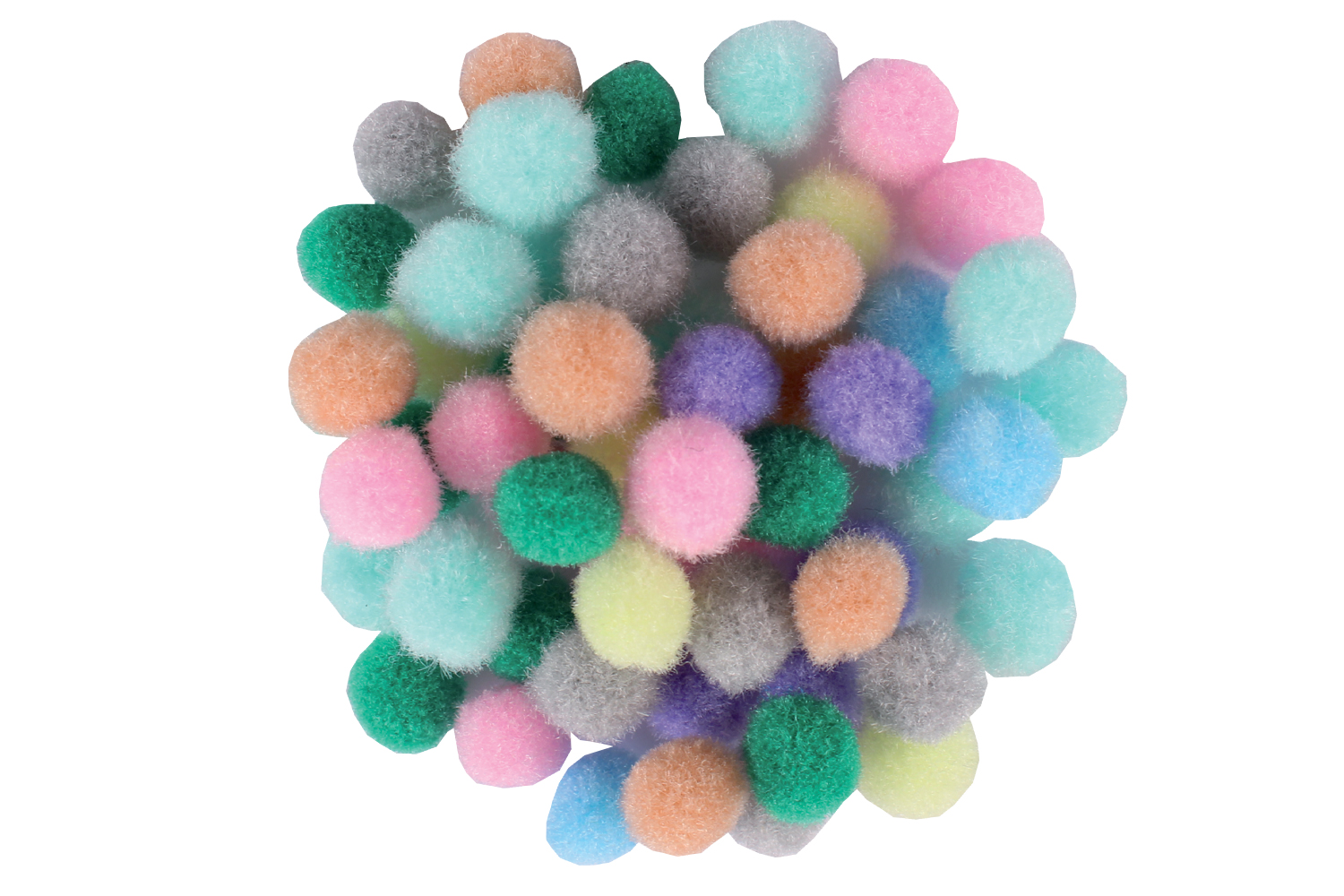 Mini Pompons - lot de 200 - Rouge, vert et gris