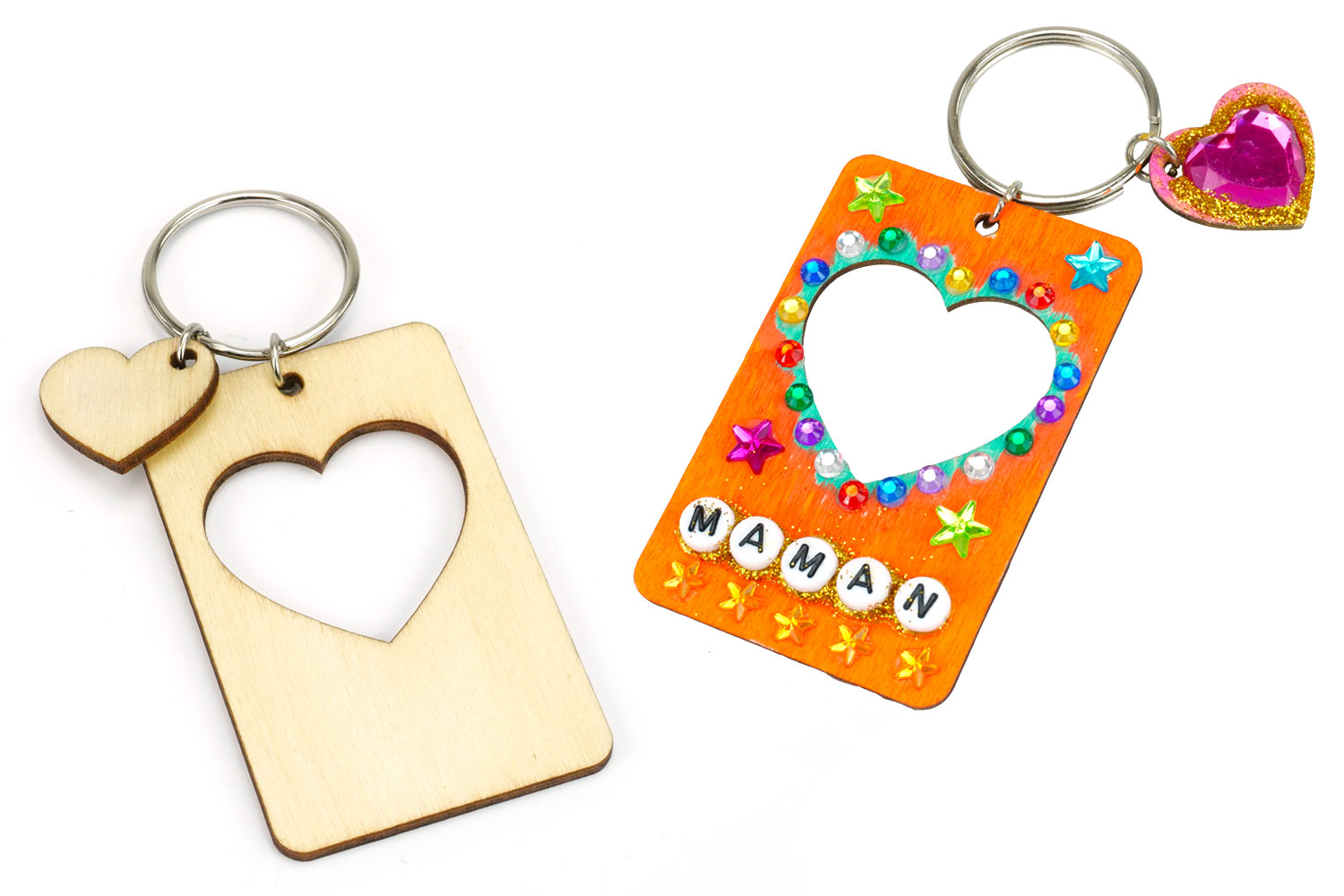Porte-clés cœur en bois - Porte-clés et range-clés - 10 Doigts