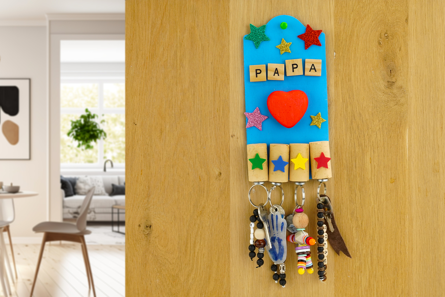 Porte-clés mural aimanté pour la fête des parents - Tutos Fête des