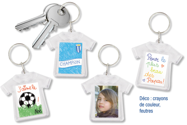 Porte-clé photo t-shirt plastique - 100% personnalisable