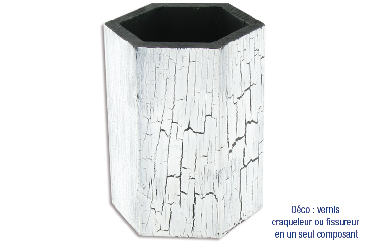 Pot à crayon craquelé