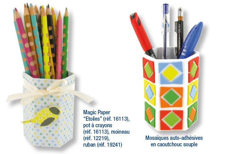 Set de 10 pots à crayons héxagonaux en carton fort blanc