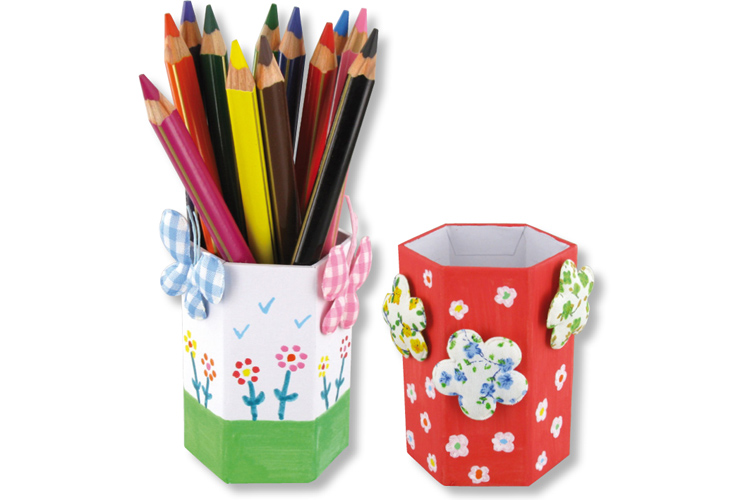 Pot à crayons printanier