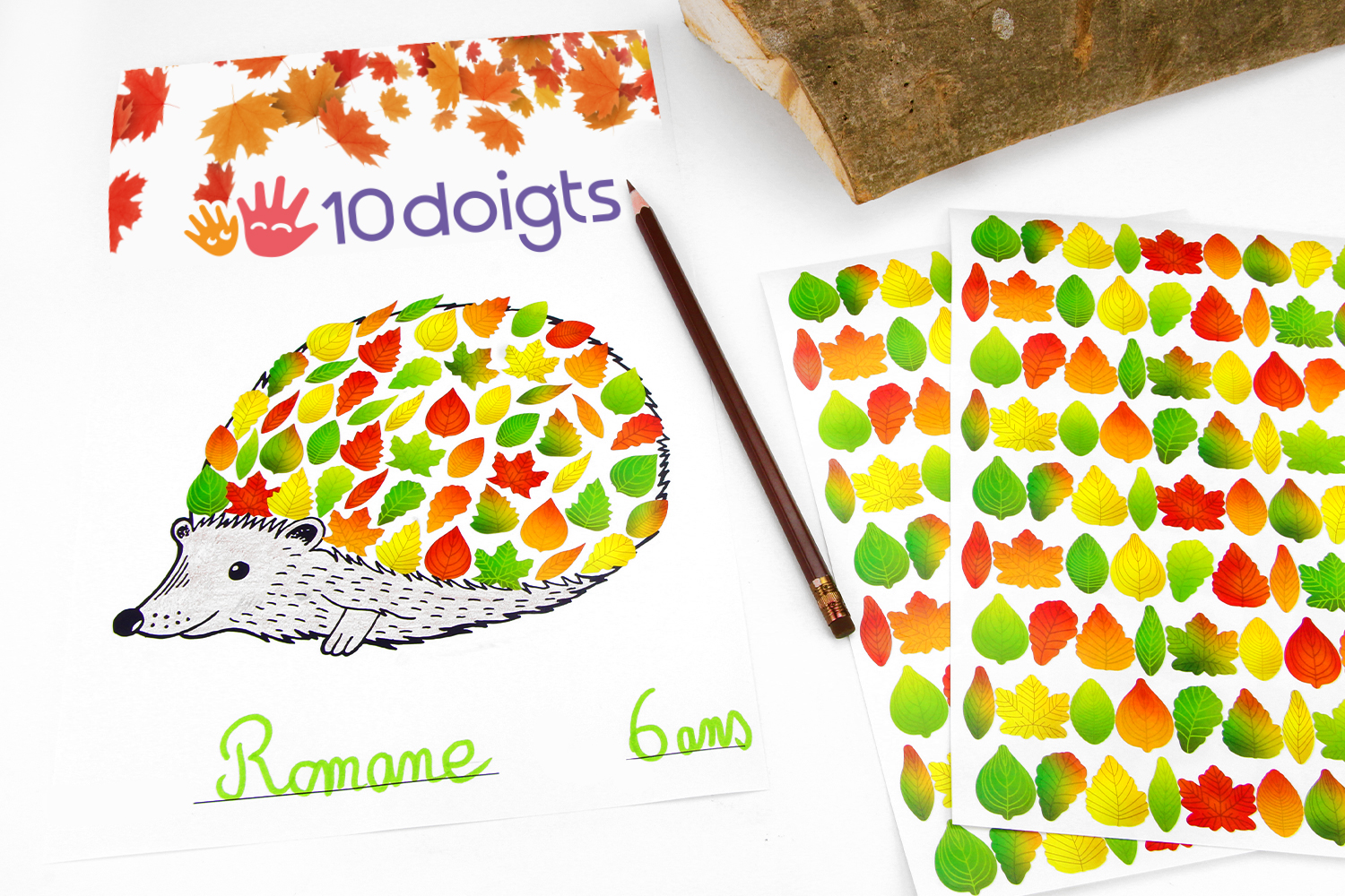 Printable hérisson + gommettes - Tutos Automne - 10 Doigts