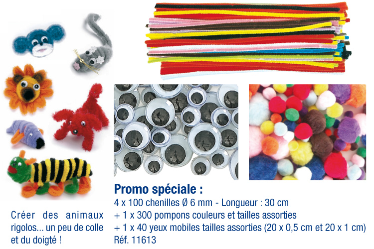 Bricolage Enfant avec Pompons et Chenilles - Loisir Créatifs