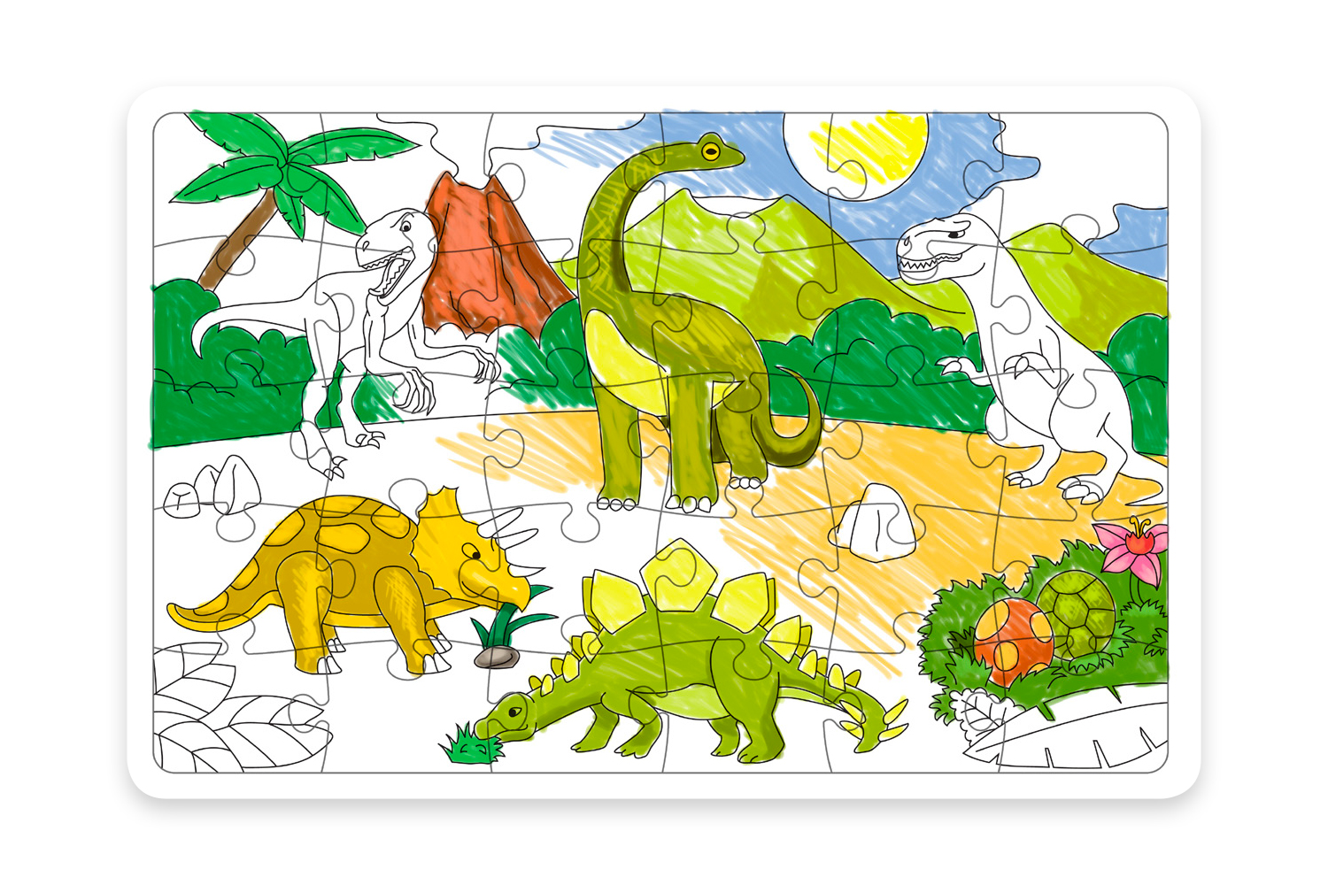 8 puzzles de dinosaures à imprimer et télécharger gratuitement