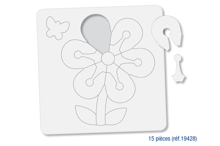 Puzzle En Carton Blanc à Colorier Avec Fond Fleur