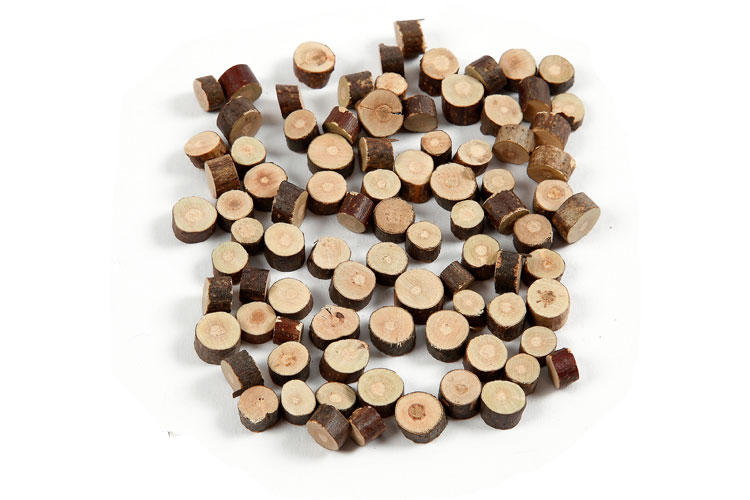 100 rondelles de rondin en bois rond semi-rond coupées en blocs de bois