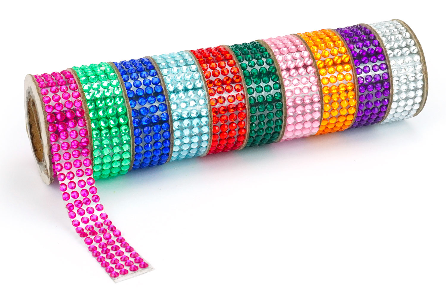 Strass adhésifs en bandes - 10 rouleaux - Strass adhésifs - 10 Doigts