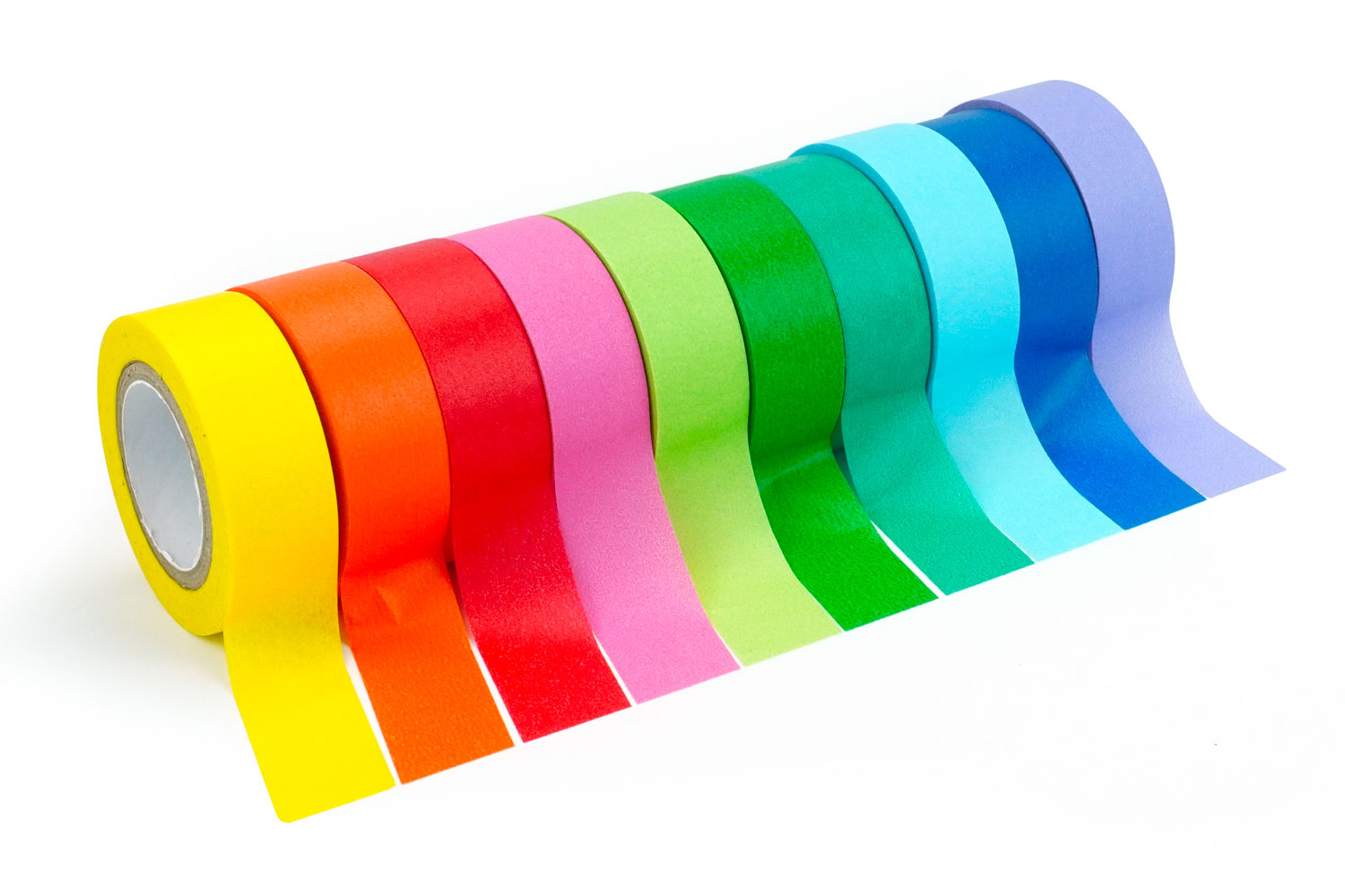 Masking tape arc-en-ciel - 10 rouleaux - Adhésifs colorés et Masking tape -  10 Doigts