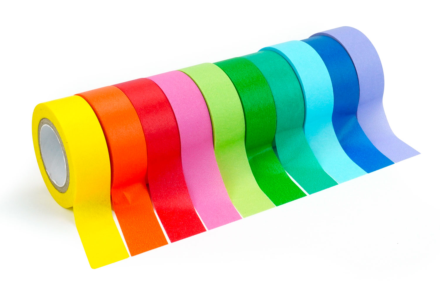 Masking tape arc-en-ciel - 10 rouleaux - Adhésifs colorés et