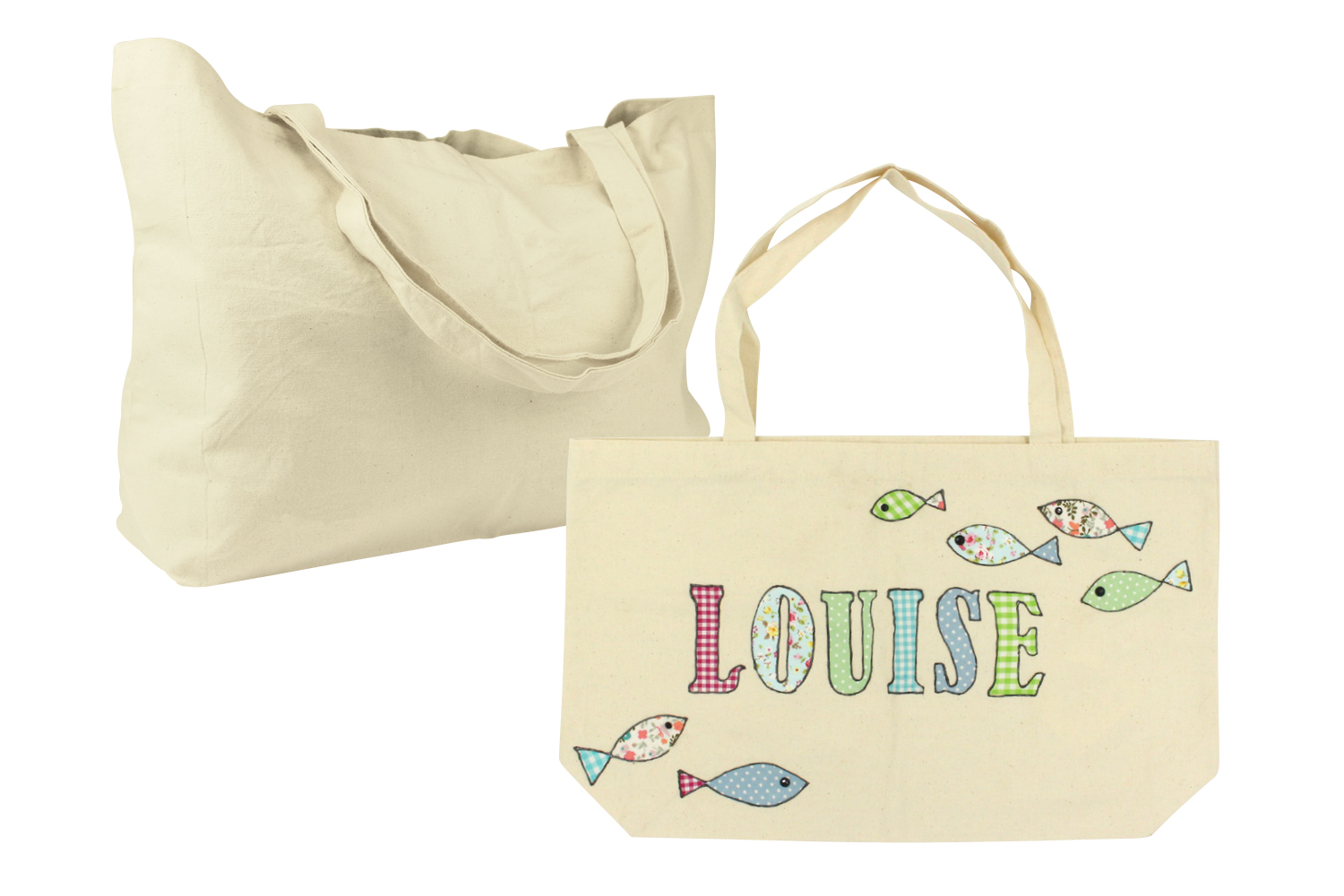 Sac cabas en coton écru - 50 x 11 x 31 cm - Supports tissus - 10 Doigts