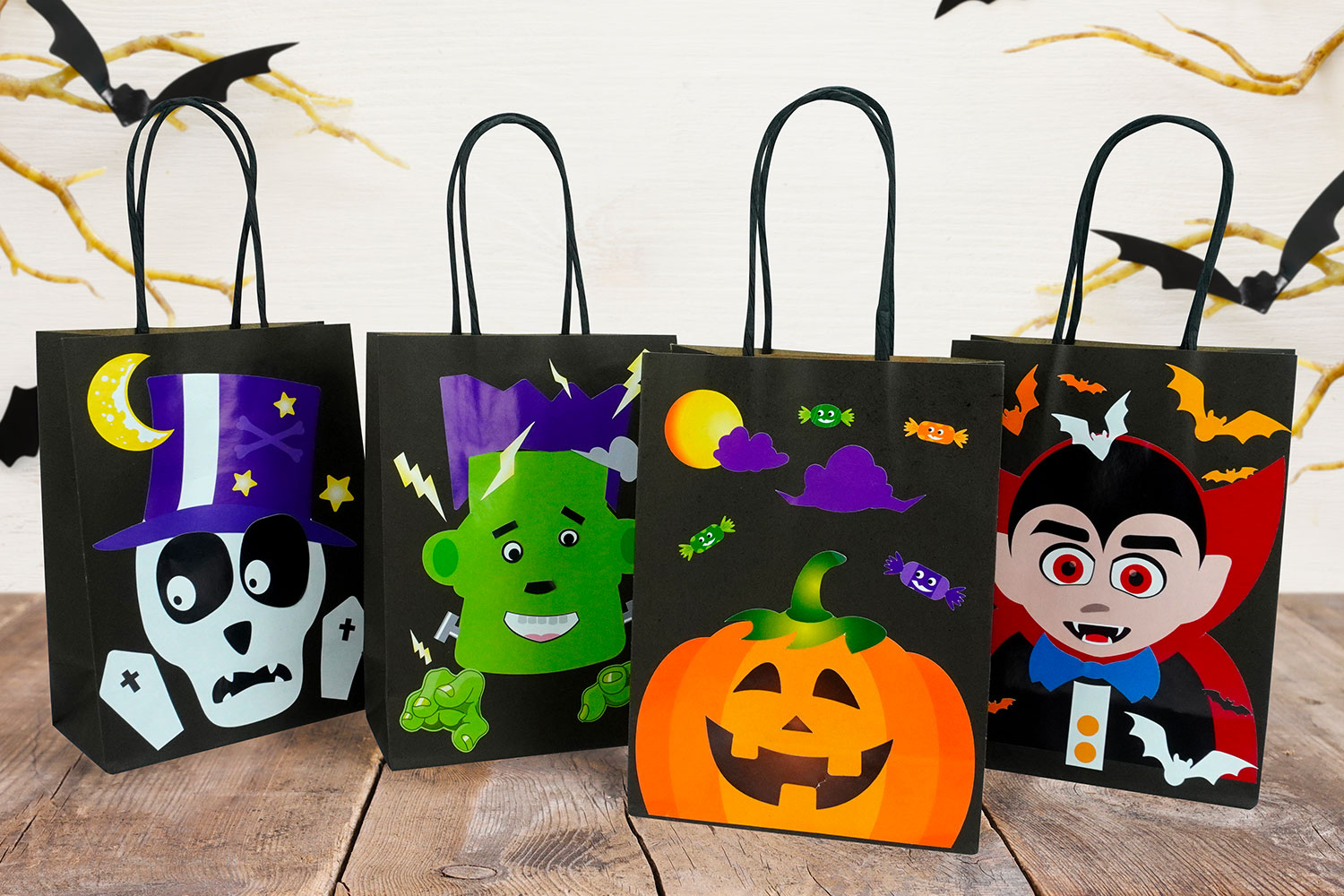 Sacs Cadeaux Non Tissés pour Halloween, Sac à Main en Feutre à