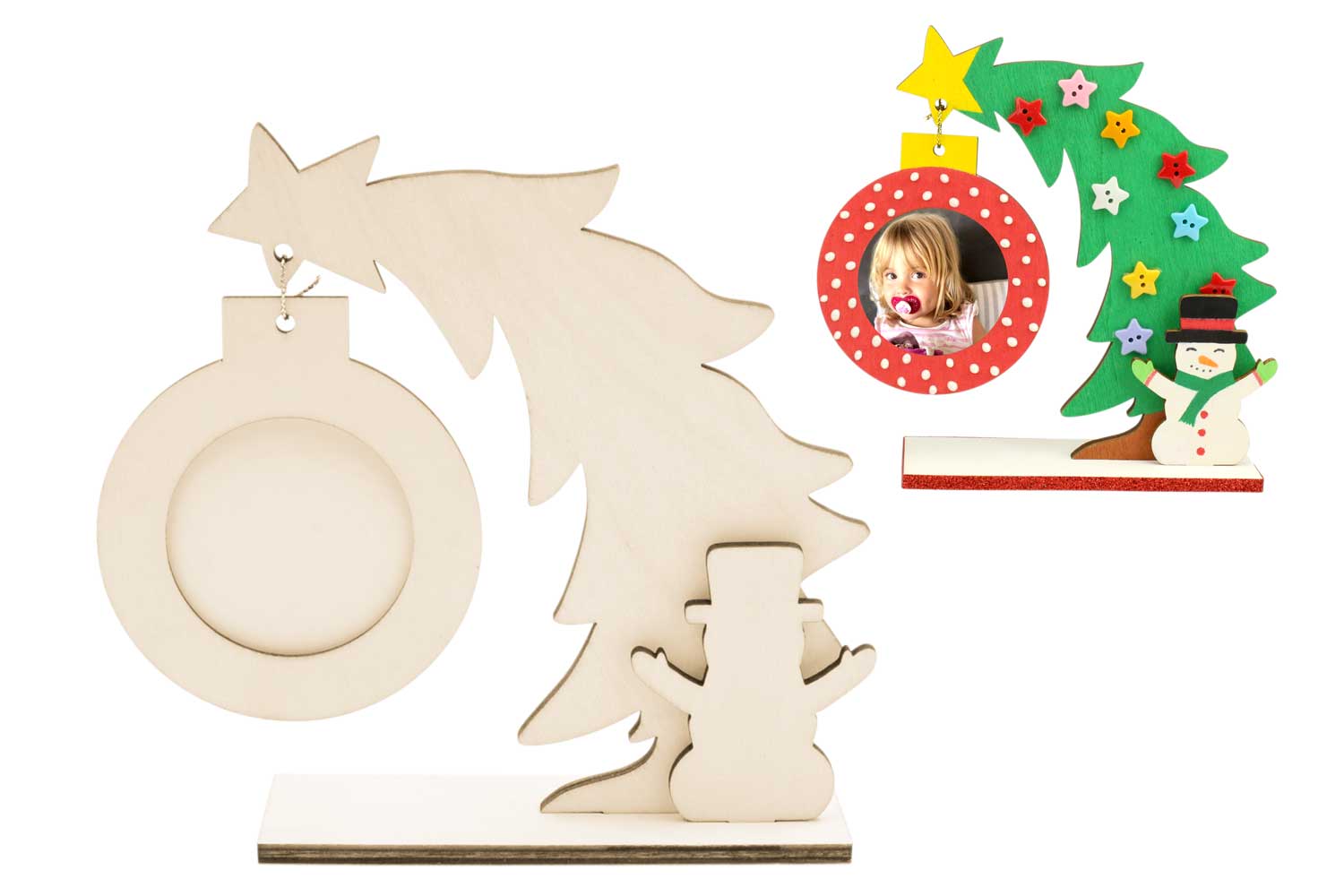 Sapin porte-photo en bois - Objets en bois Noël - 10 Doigts