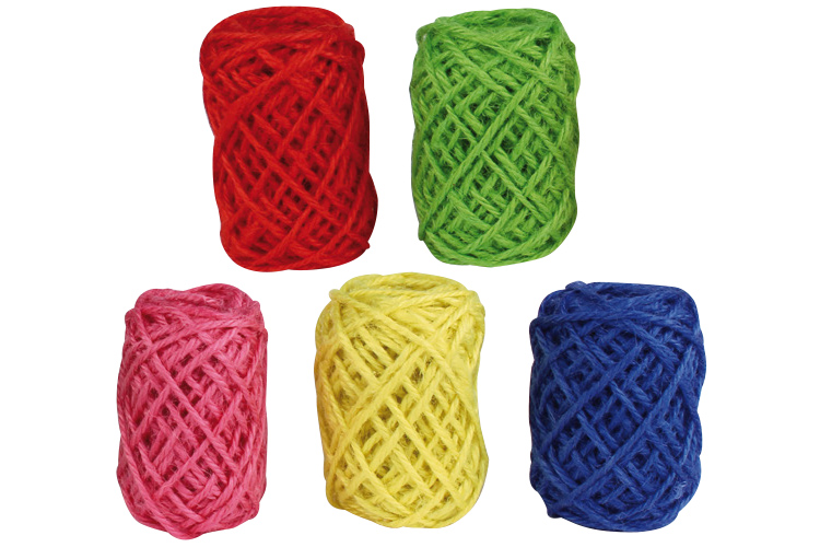 Bobines de jute naturelles - 5 couleurs vives - Corde naturelle - 10 Doigts