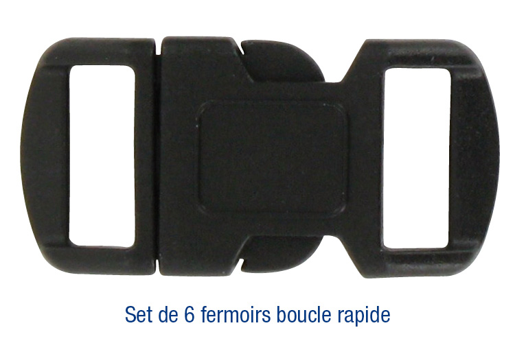 Fermoirs clips plastique (idéal Créacord) 4x2cm Noir x10 Créacord 540133