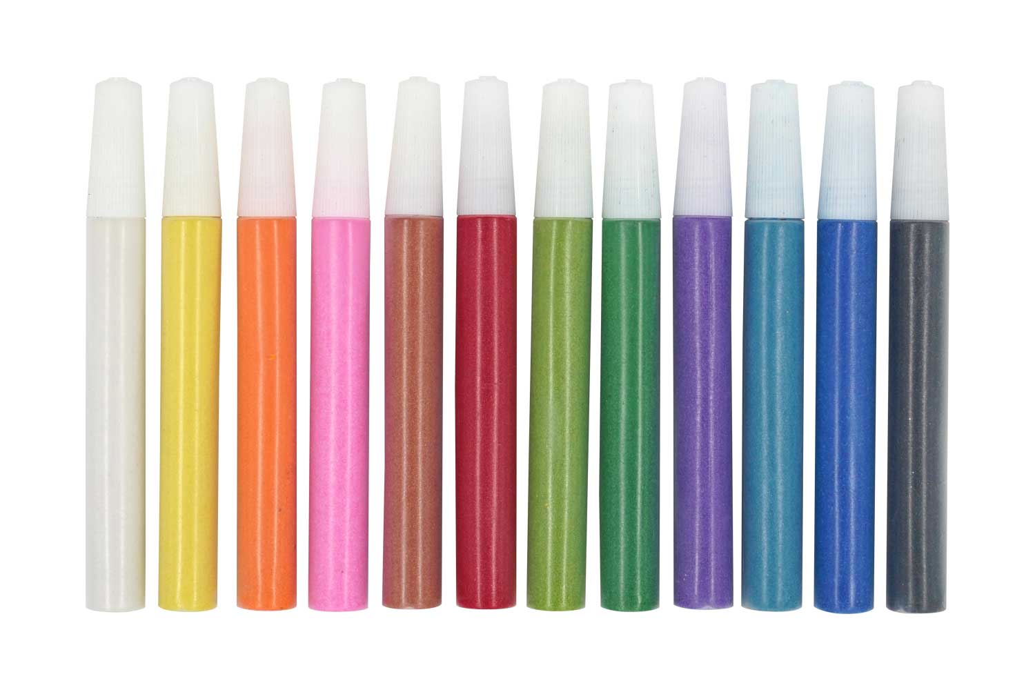 Tubes de sable fin - 12 couleurs - Sable coloré - 10 Doigts