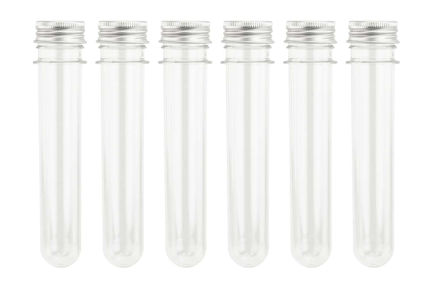 Tubes à essai transparents en plastique avec bouchons, tubes à