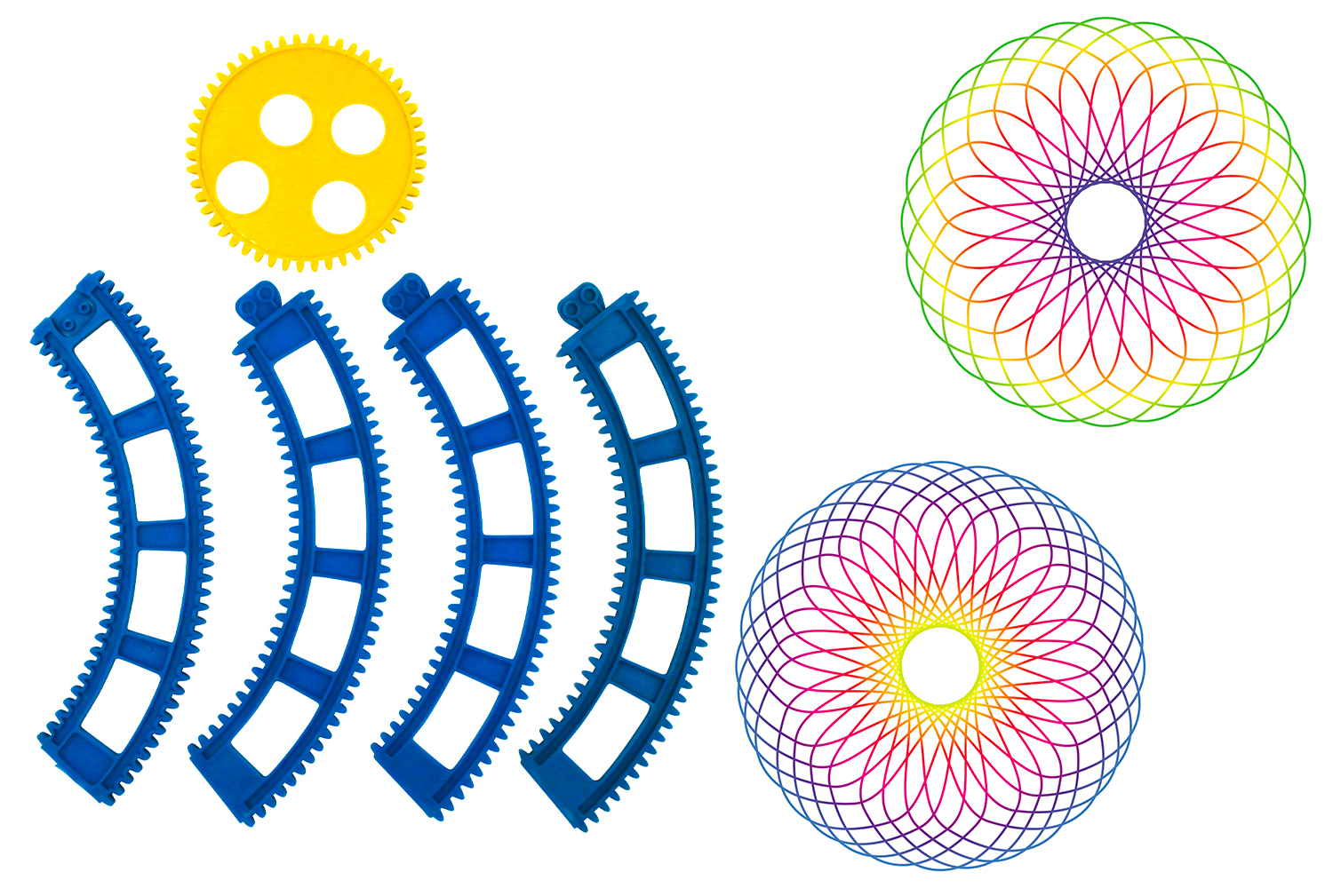 Spirographe géant - Crayons et feutres - 10 Doigts