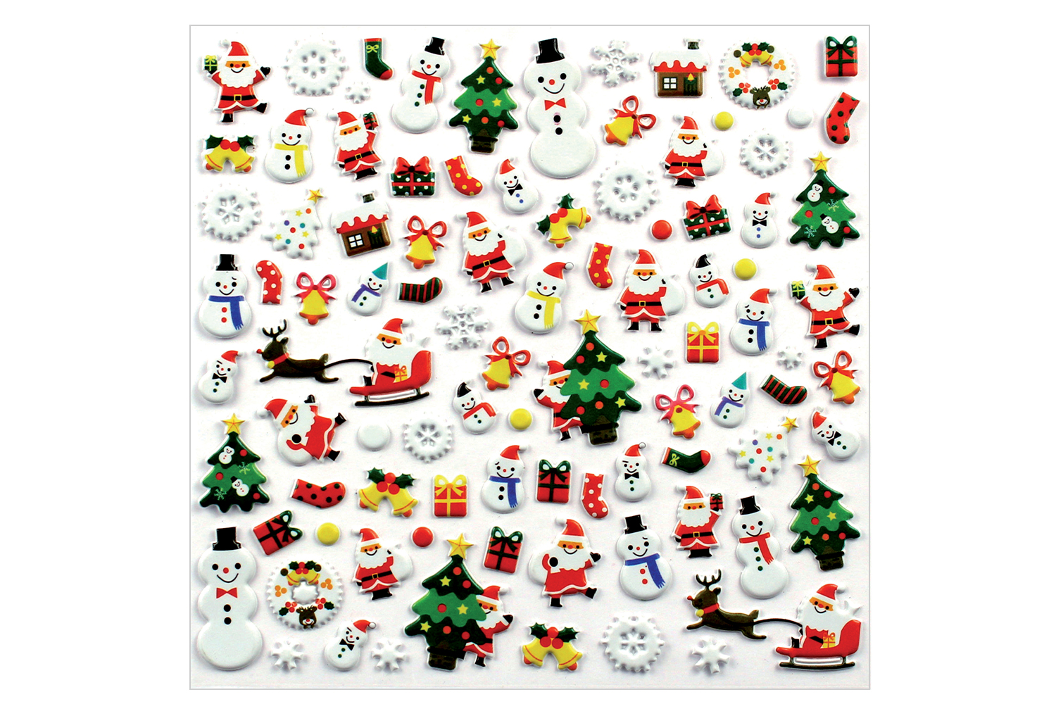 Carte 4 Feuilles Gommettes Noel Enfant pour Decoration Noel Emballage Cadeau 3D Autocollant Noel en Mousse Scrapbooking Vanpus Stickers Noel