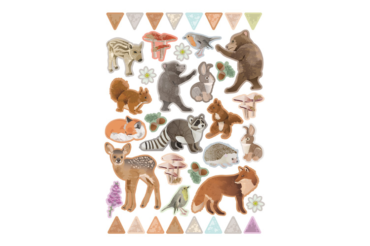 Gommettes animaux de la forêt - 80 pcs - Gommettes Animaux - 10 Doigts