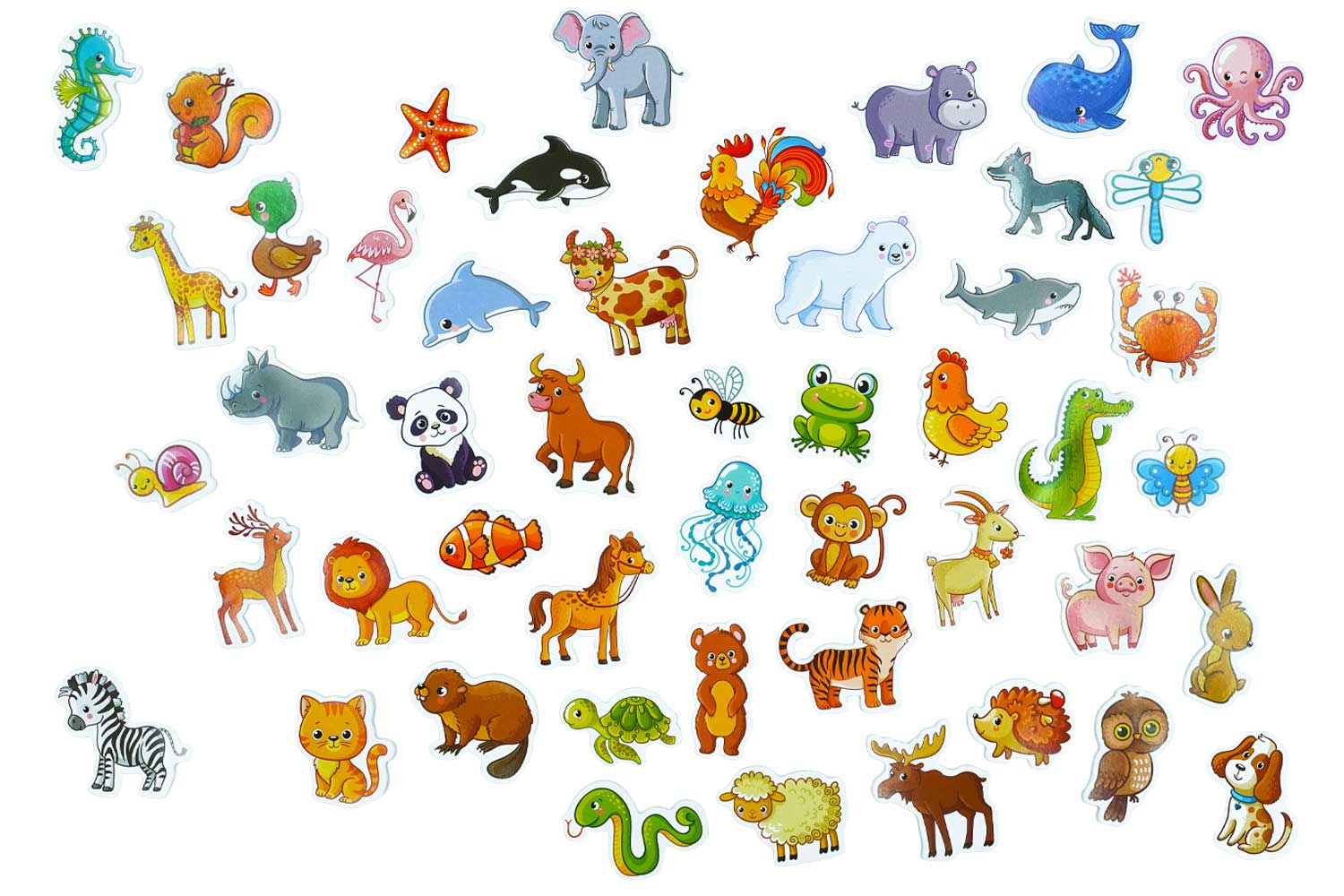 Stickers animaux mignons - 500 pcs - Gommettes Animaux - 10 Doigts