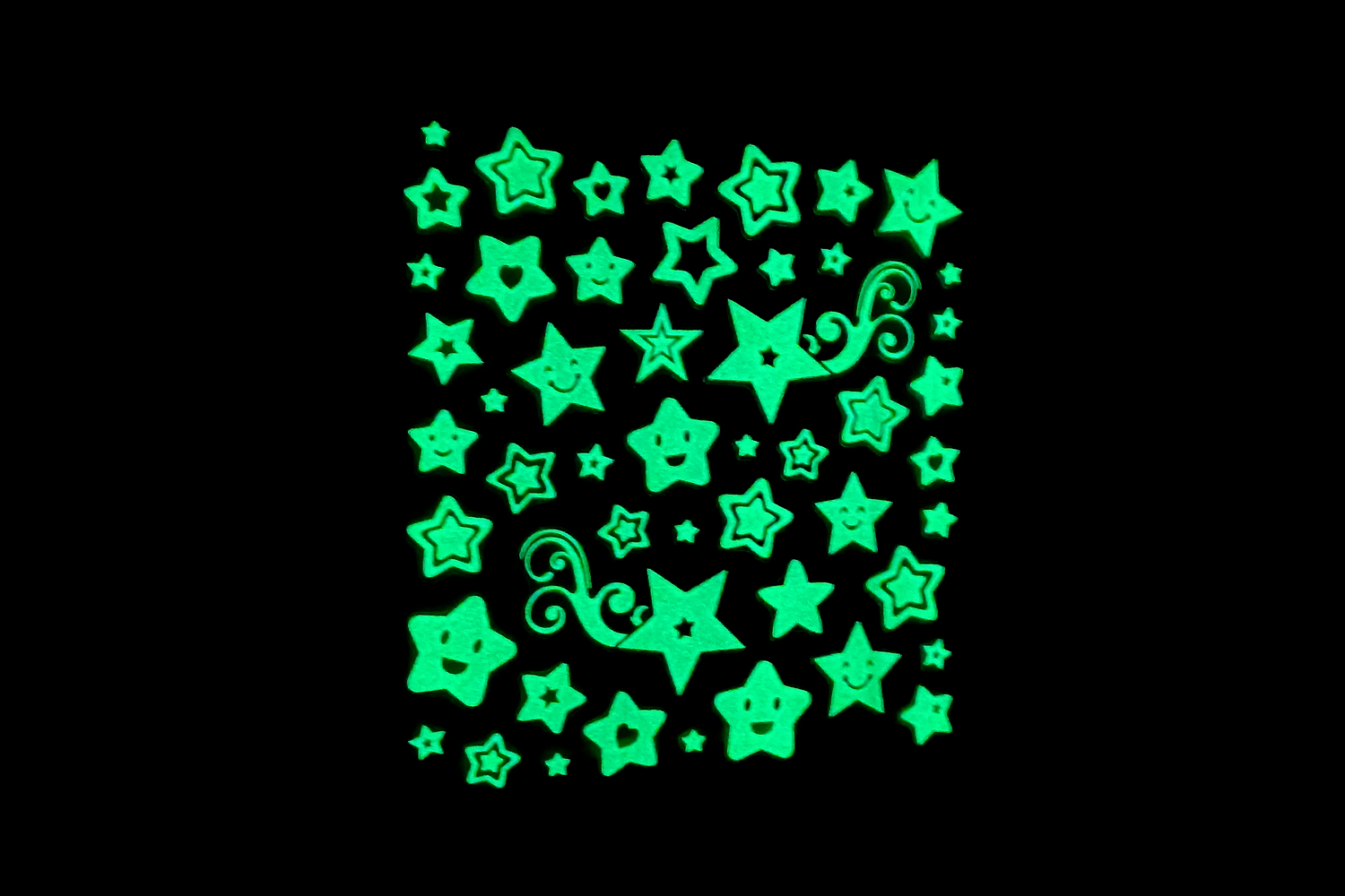 Stickers étoiles phosphorescents - 50 pièces - Gommettes