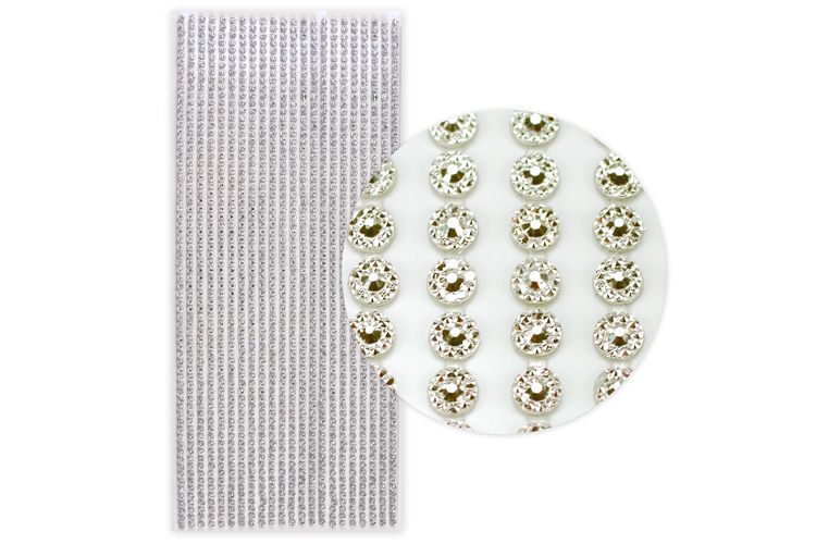 Stickers strass facettés argent - 1292 pcs - Strass - 10 Doigts