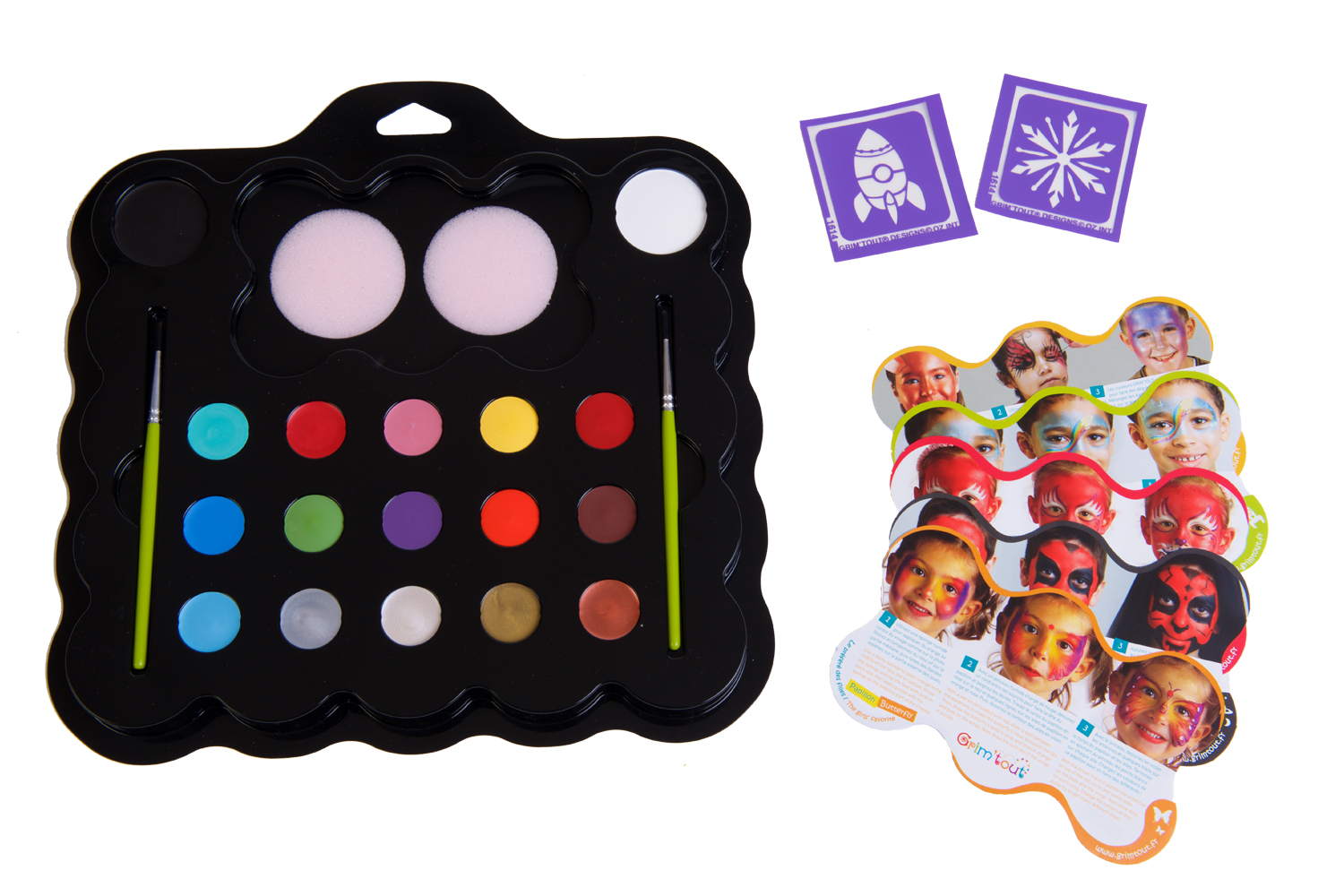 Maxi kit de maquillage enfant - 17 couleurs + accessoires
