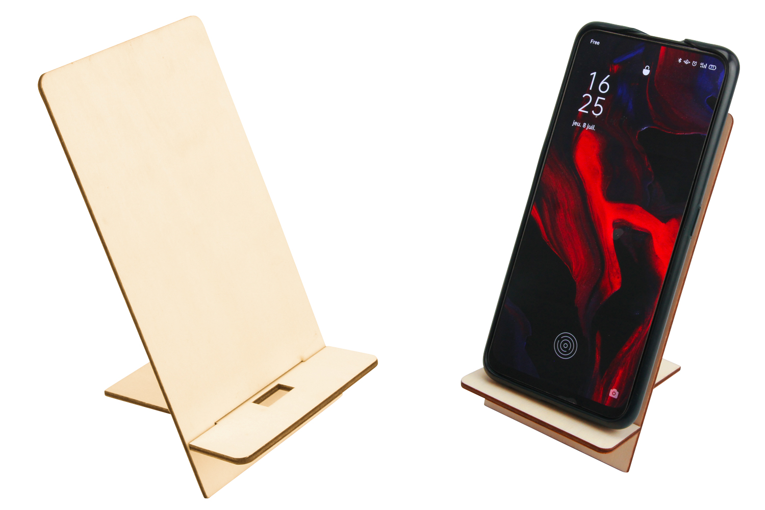 Porte clé Publicitaire Bois support smartphone - MOBY83