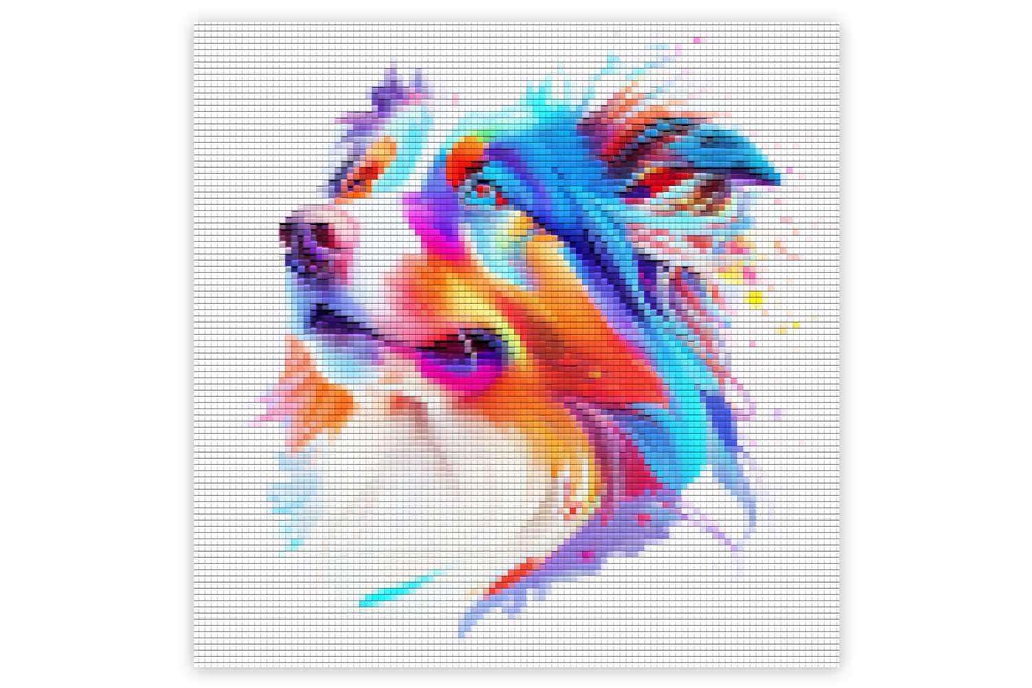 Kit diamond painting, chien - 30 x 30 cm - Les nouveautés 2024 - 10 Doigts