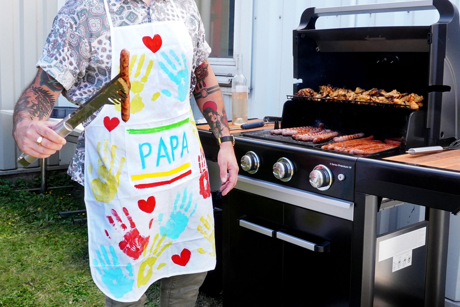 Tablier de cuisine personnalisé - Papa et ses petits cœurs