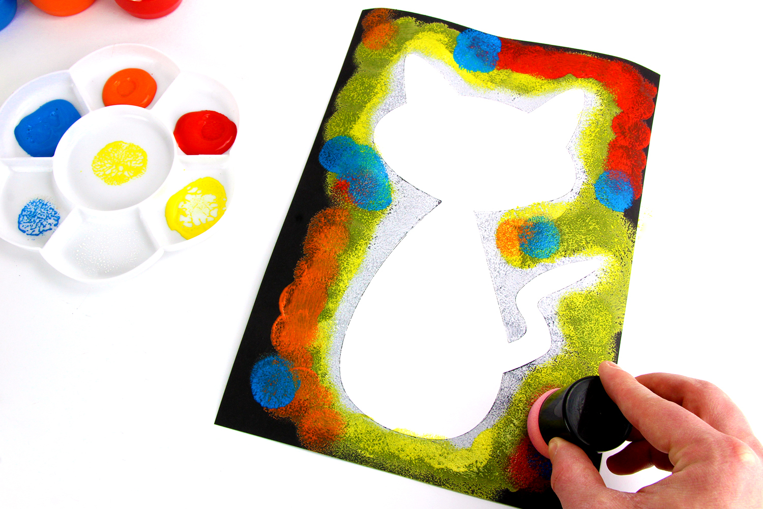 Brosse éponge Couleur éducative pour enfants Pinceau en plastique avec  outils de peinture de lavage de stylo