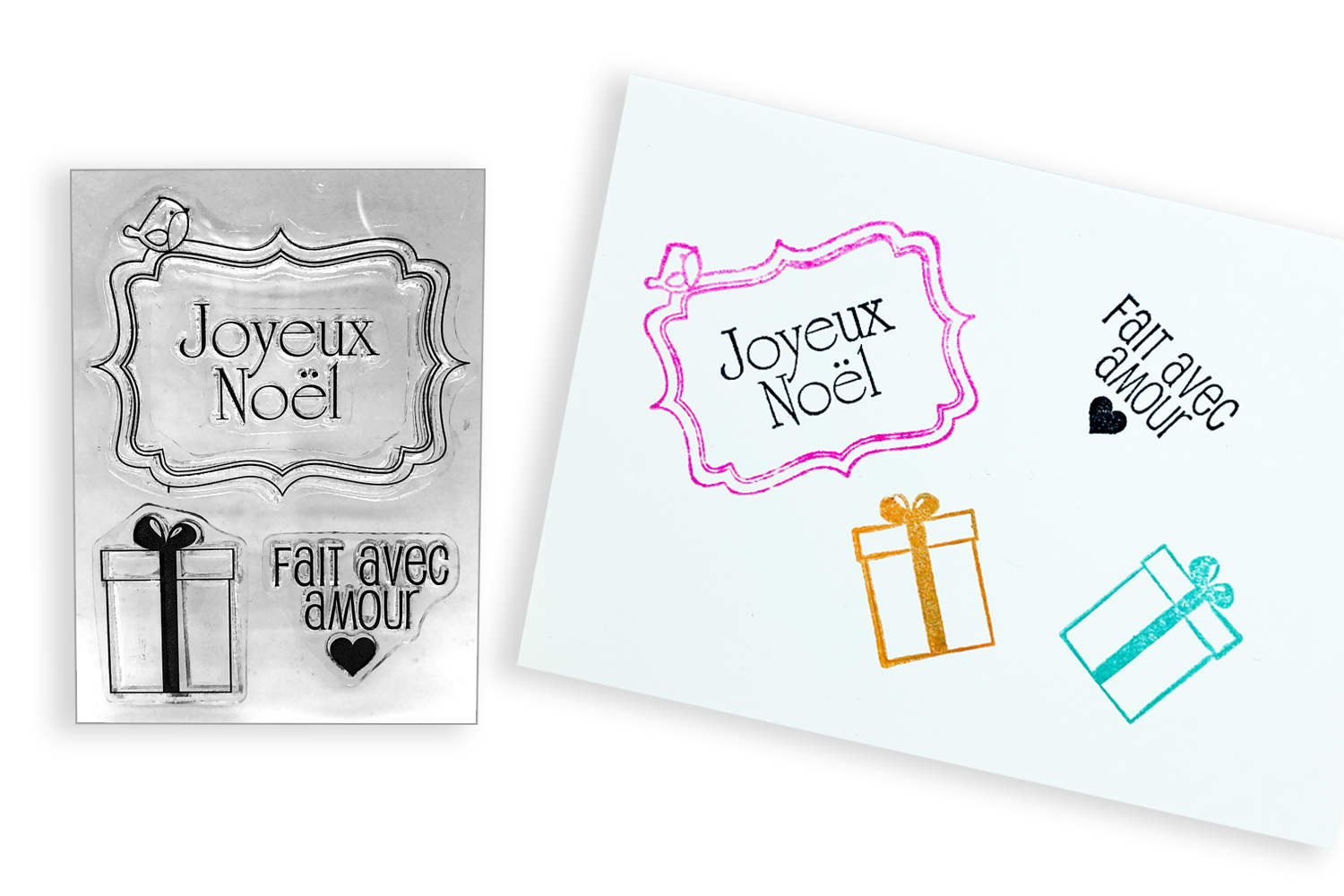 Tampons Silicone Scrapbooking Noël - Motifs Sapin, Boule, Père Noël, Flocon Pour DIY Cartes