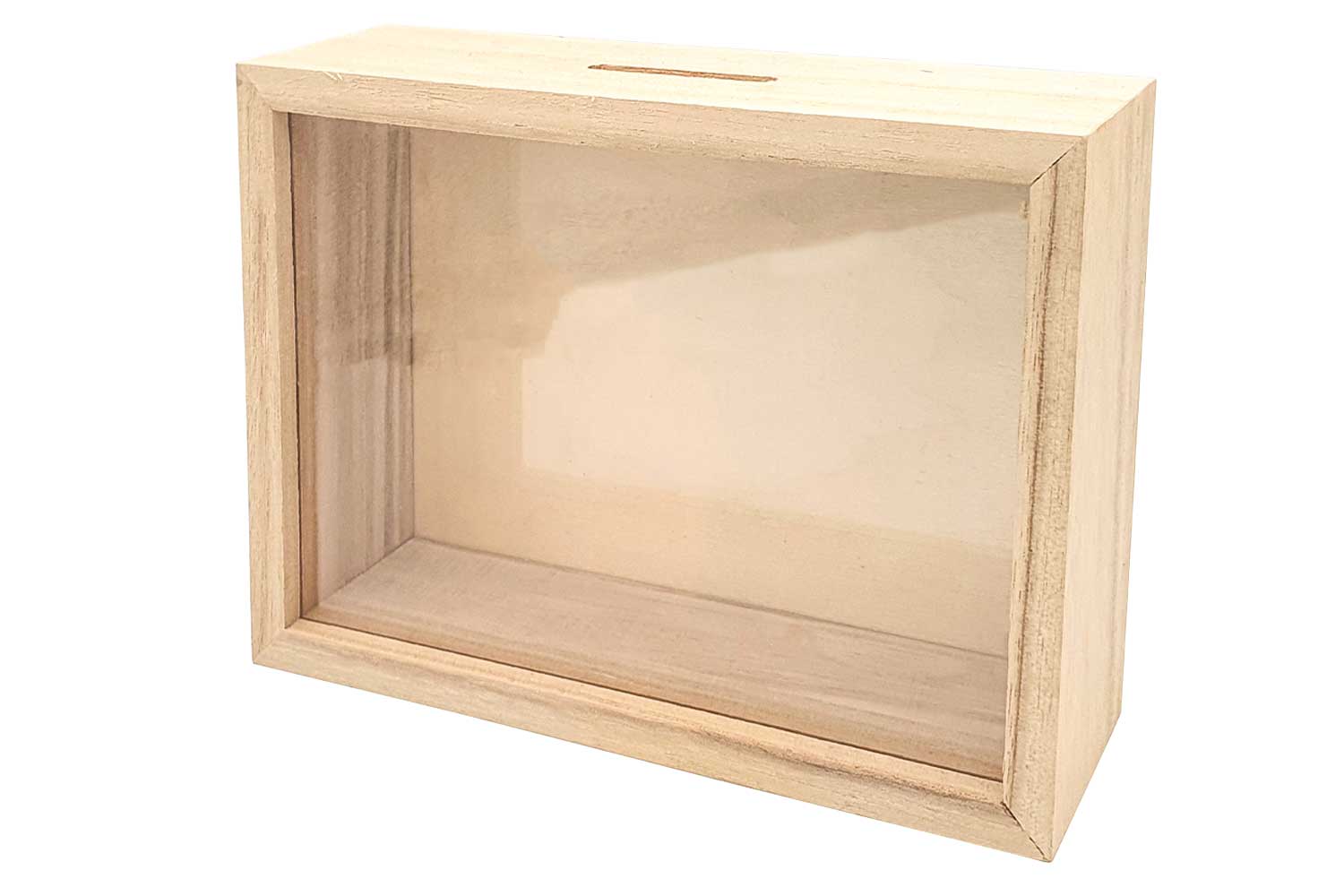 Tirelire en bois incassable avec pointe transparente, boîte de